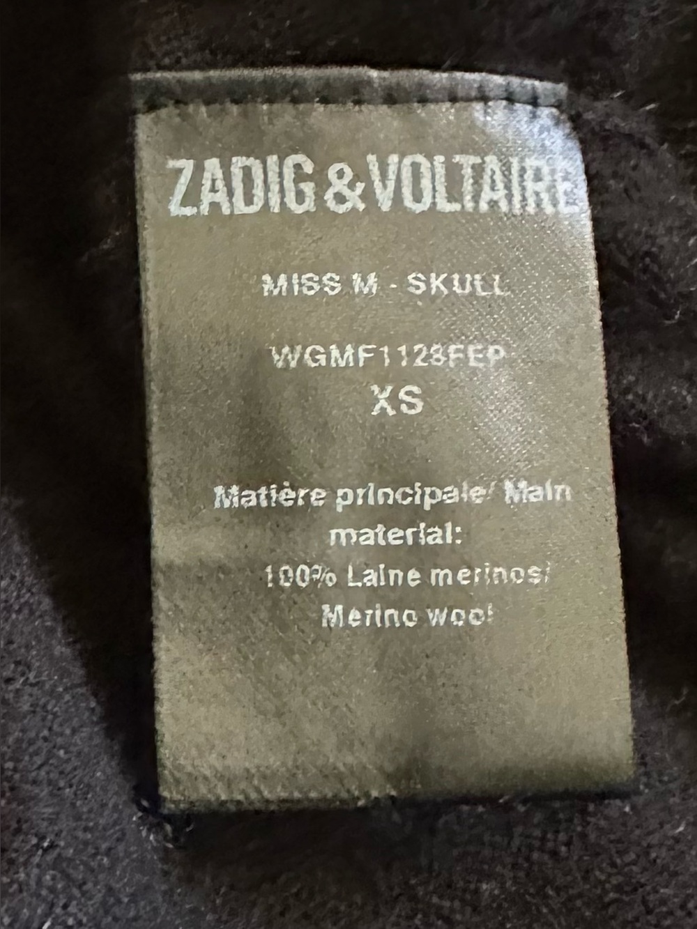 Zadig & Voltaire Miss M Skull Sweater, Black, XS, Excellent Like New Condition! - Picture 8 of 8